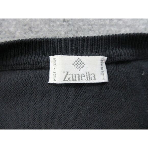 Zanella Sweater Mens Extra Large Black Knit Preppy Casual Lightweight Italy - Picture 4 of 11